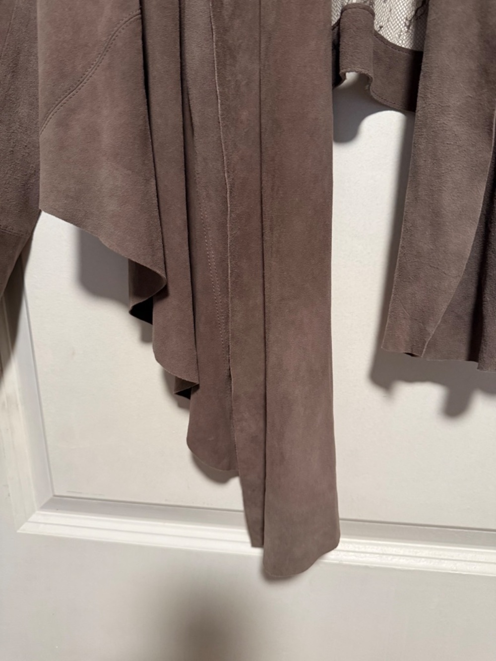 NWT Haute Hippie Suede Lace Open Front Cropped Jacket Size Medium Gray - Picture 5 of 14